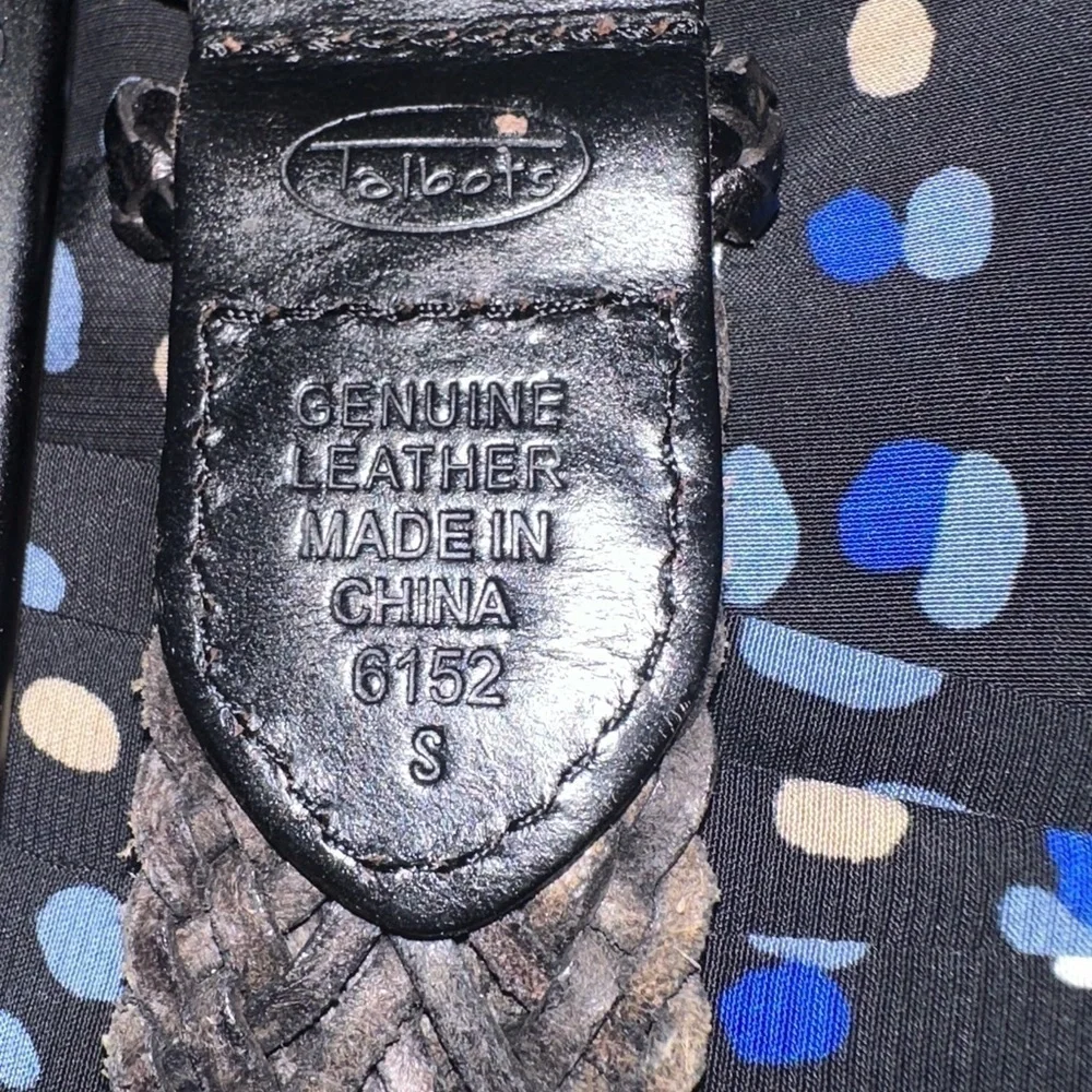 Talbots genuine leather woven belt
